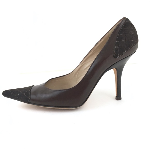 Michael Kors Shoes - VTG Michael Kors leather suede brown heels pointy